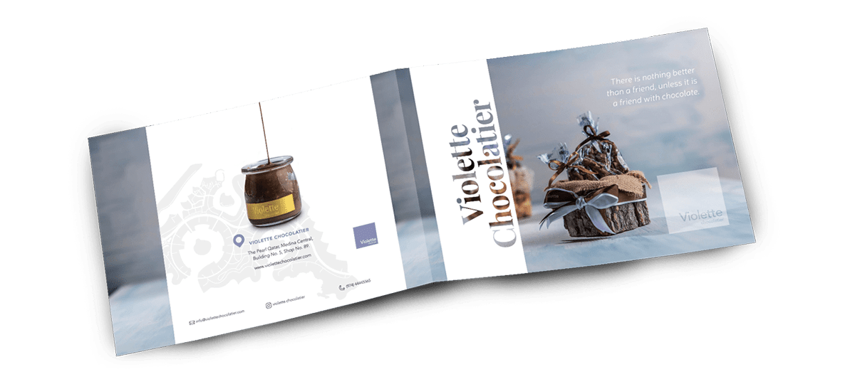 velvetmade Violette Chocolatier chocolate product catalog design